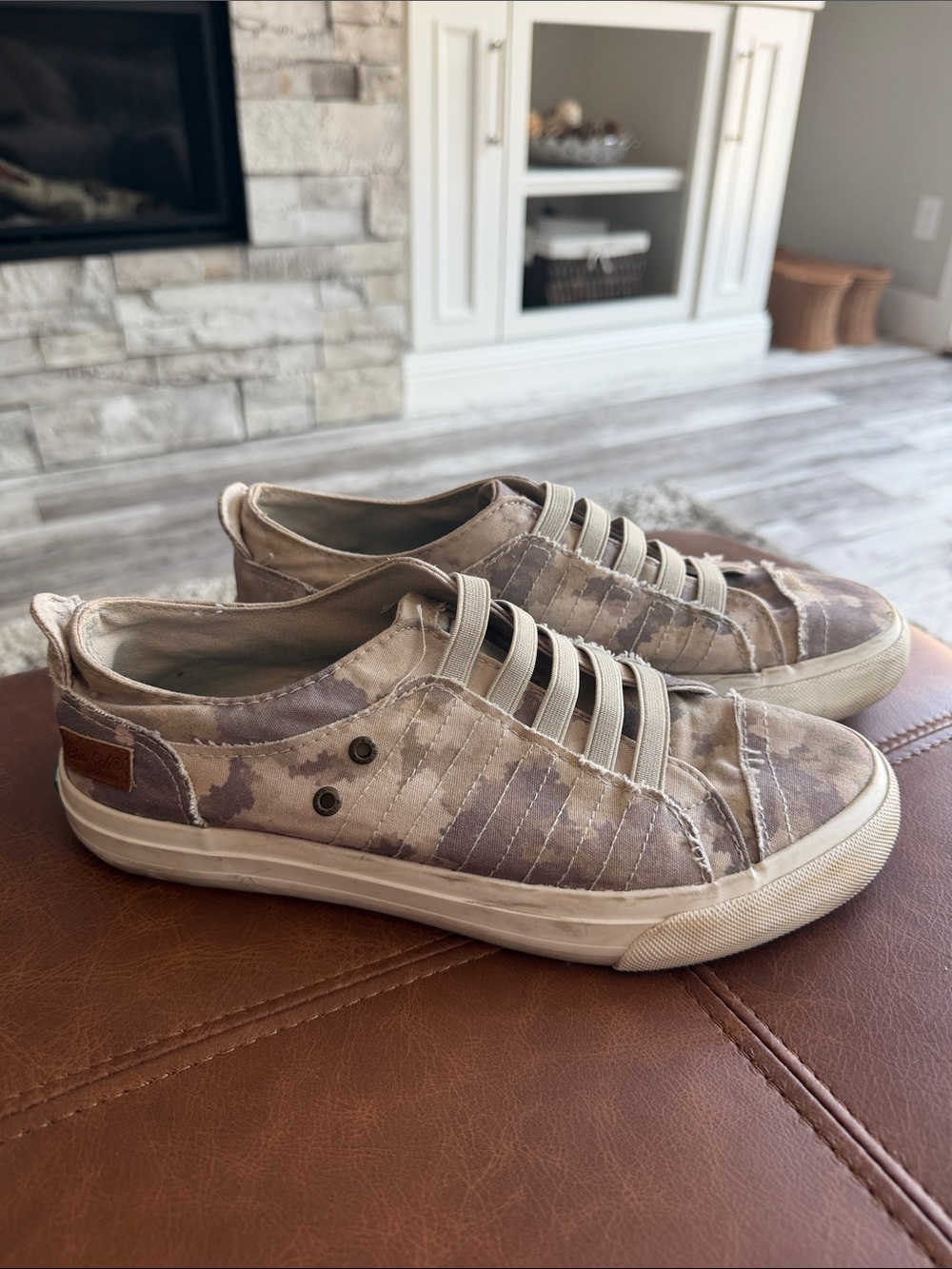 Blowfish Beige Camouflage Slip-On Sneakers
